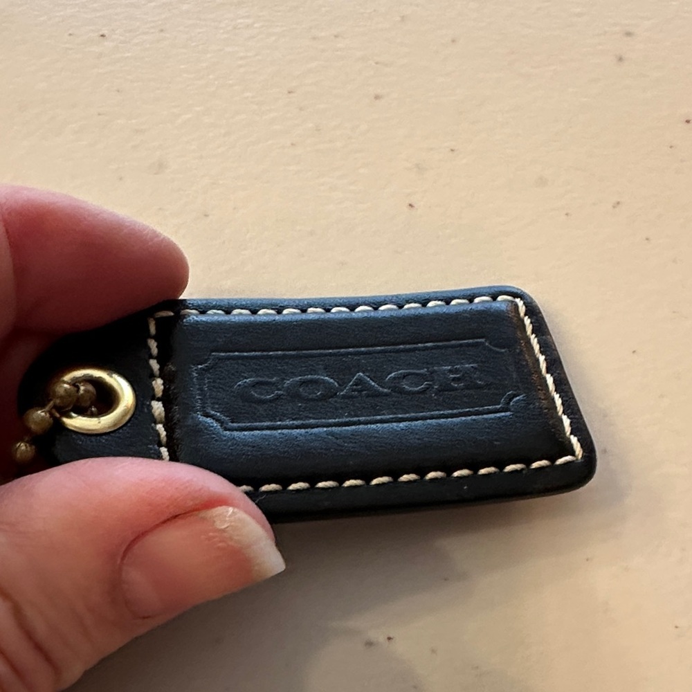Coach Black Leather Hang Tag